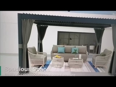 Pergola de metal resistente a intempéries com iluminação LED